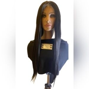 Lace Front T-part Synthetic Straight Wig 26”